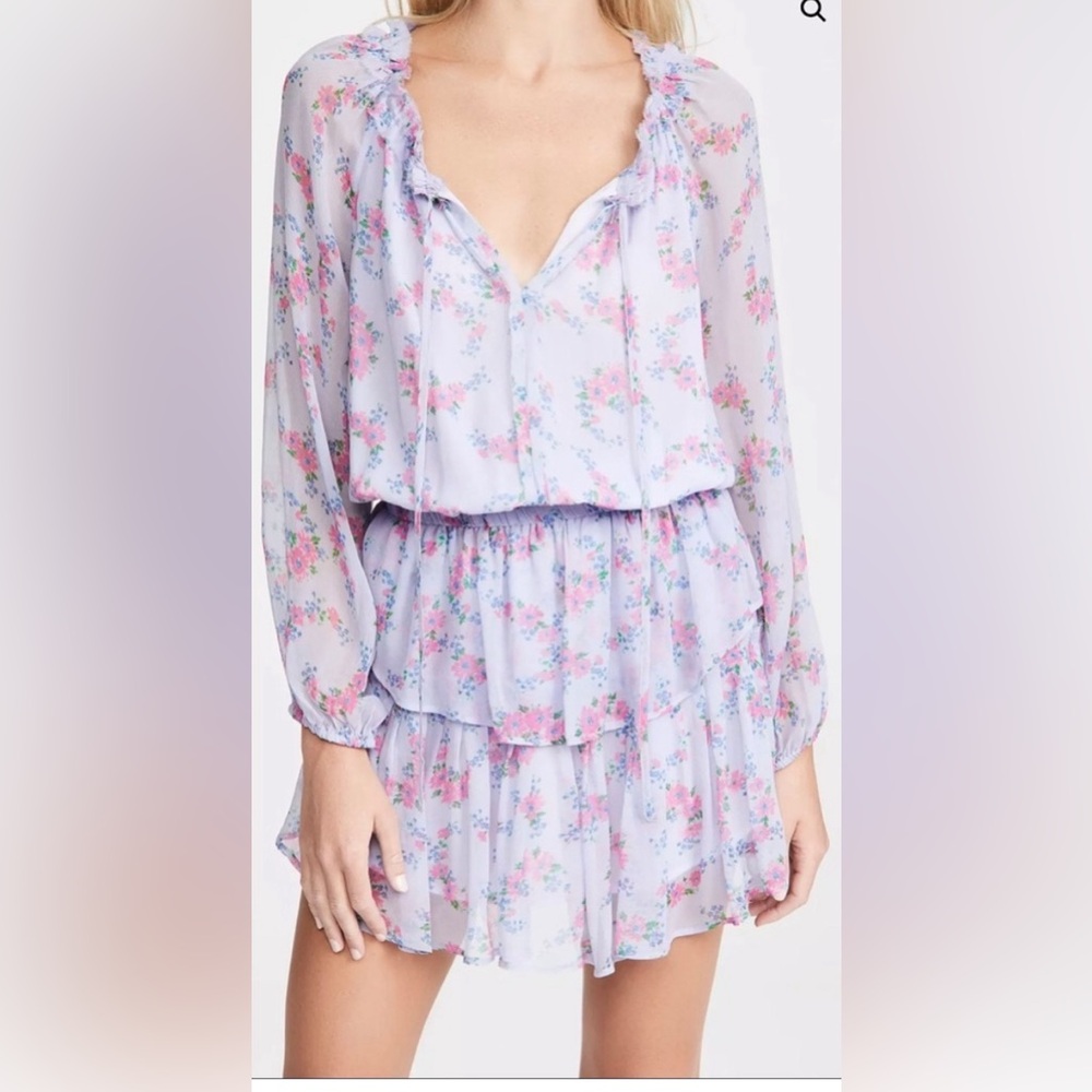 LoveShackFancy Wisteria Lilac Popover Dress XS